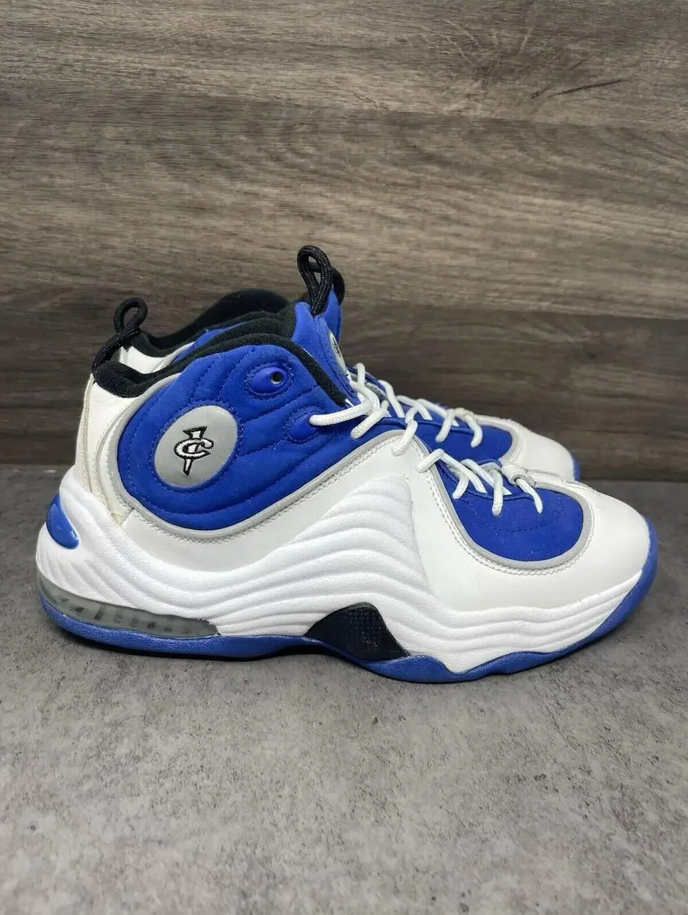Nike Air Penny 2 Sneakers Kids Size 7Y GS Blue White Atlantic